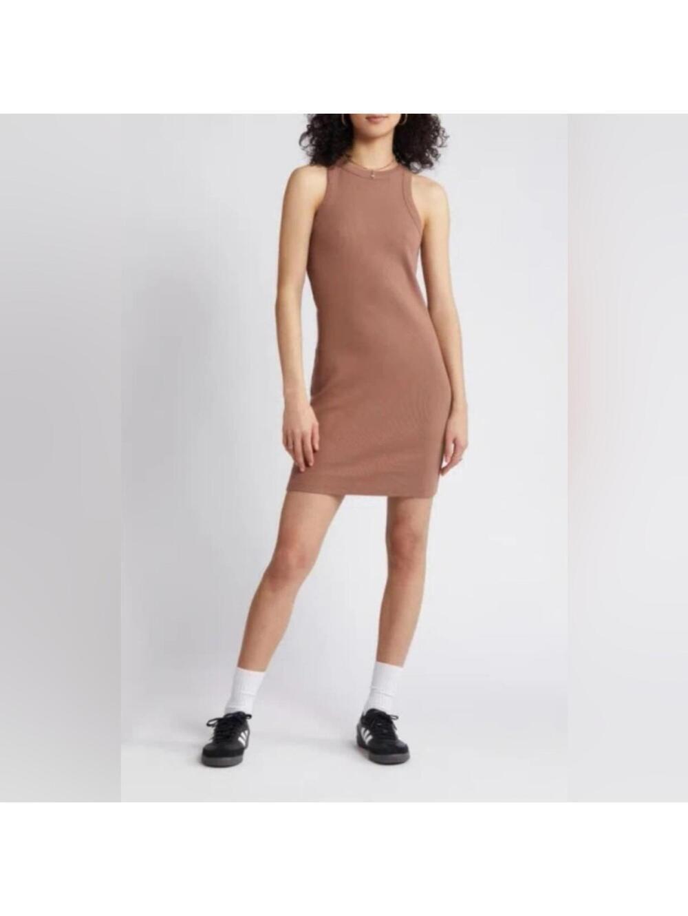 BP Rib Tank Mini Dress in Brown Topaz - Size Small